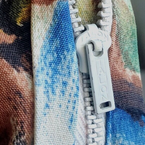 1930s Rayon Crepe Floral Day Midi Dress Size 6 8 with Side Metal Talon Zip - Picture 5 of 12